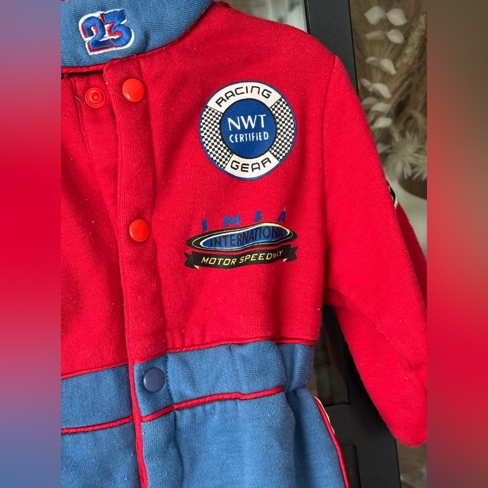 Vintage Race Car Driver nascar coverall jumpsuit baby boy route 66 patches 23 - Picture 7 of 11